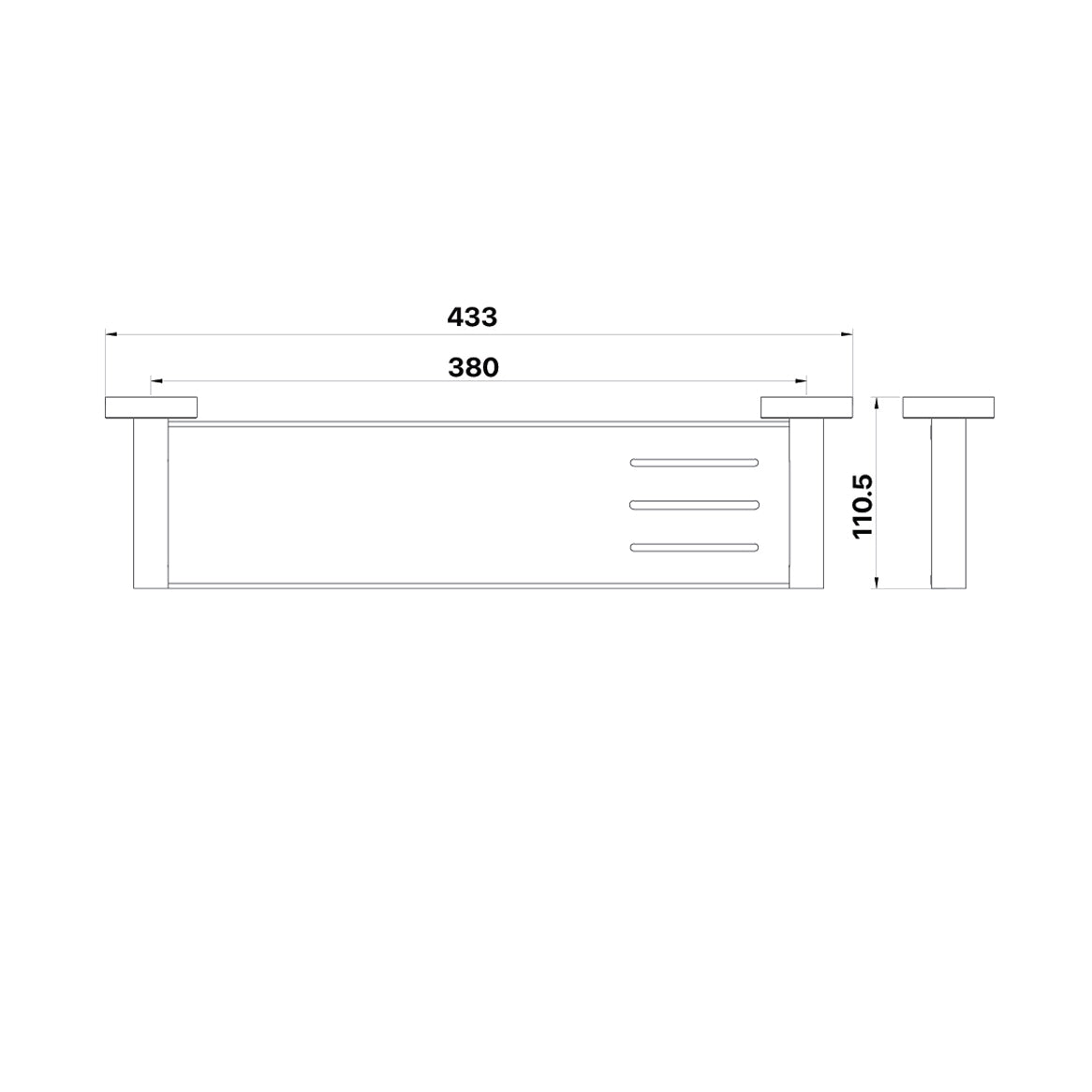 Radford Shower Shelf 433mm - Chrome