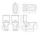 Liwa Skew Close Coupled Toilet Suite - White