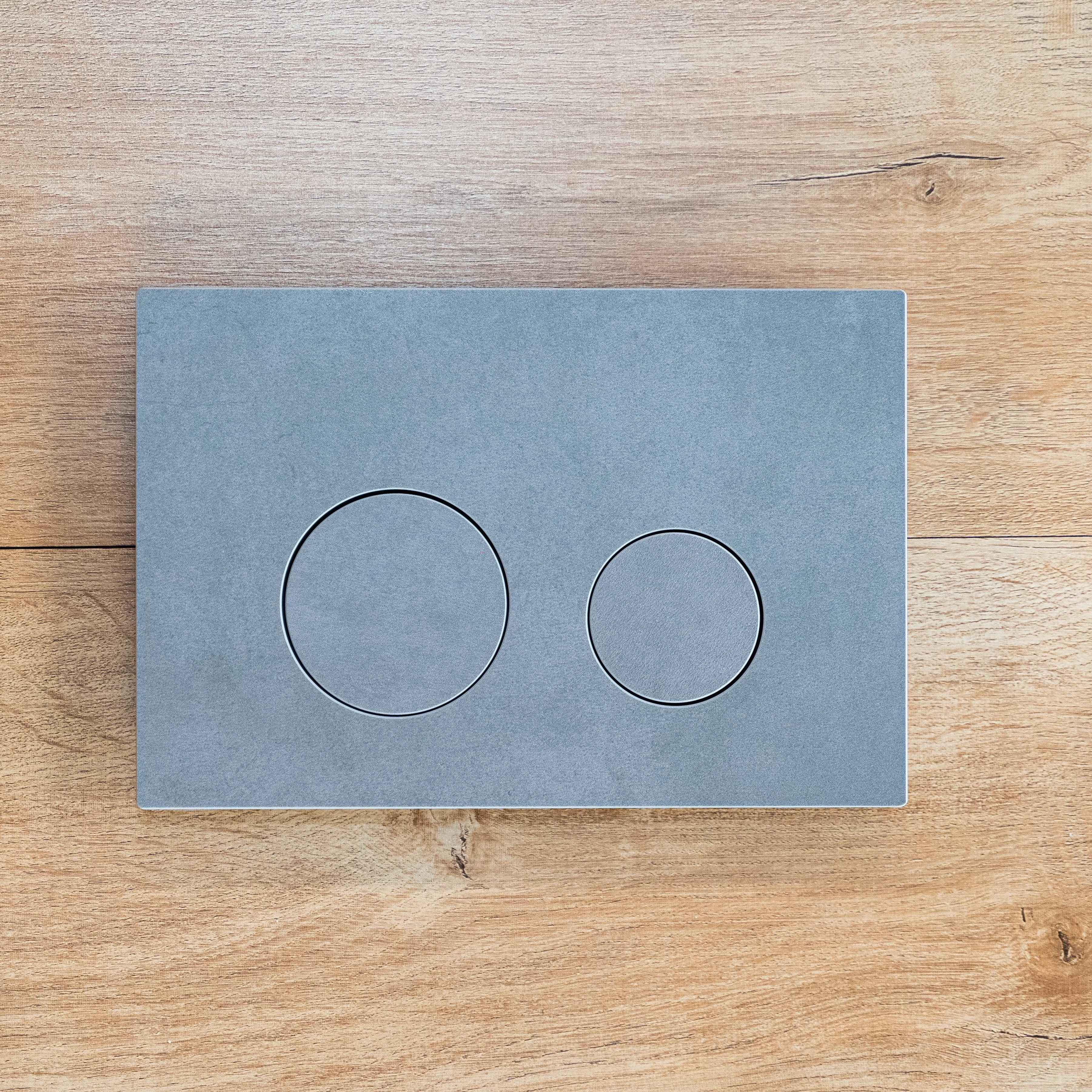 R&T Tyler Round Button, Porcelain Marble Grey