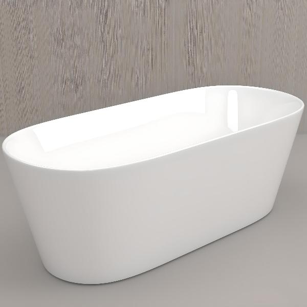 Retreat 1500mm Freestanding Oval Slim Rim Bath White