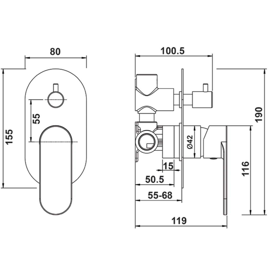 Spectra Shower Mixer with Divertor - Brushed Gold (Lead Free)
