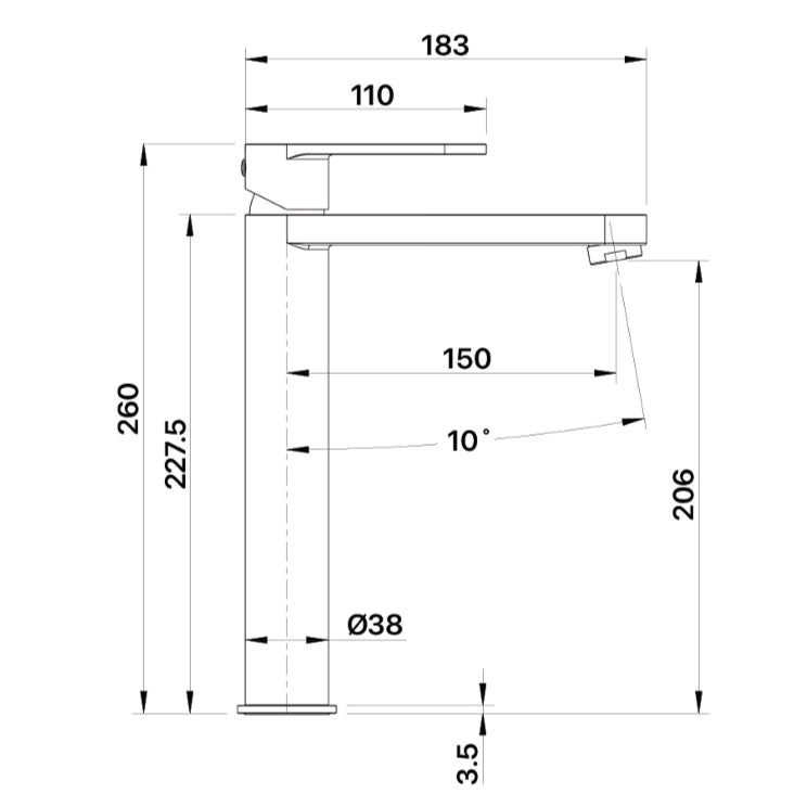 Spectra Tall Basin Mixer - Chrome (Lead Free)