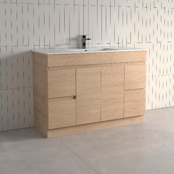 THEBE 1200mm Vanity with Slim China Top Finger Pull, Soft Oak
