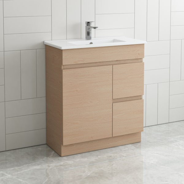 Thebe Compact 750mm Floorstanding Vanity, 1th Soft Oak
