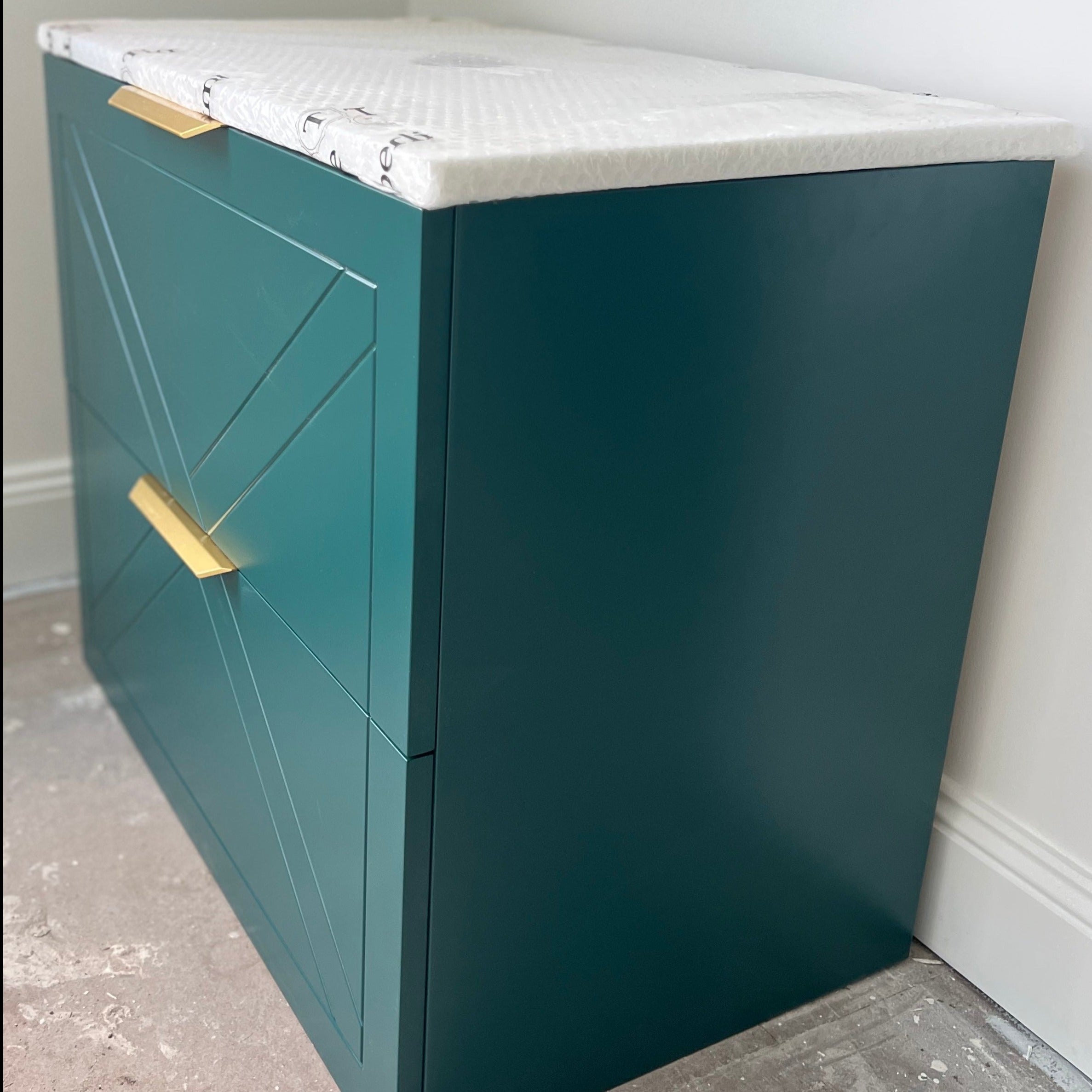 Timberline 750mm Wall Hung Sutherland Vanity, Emerald Green - ONE ONLY
