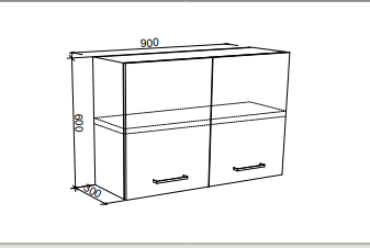 Modular Laundry 900mm Top Cabinet - 2 Doors