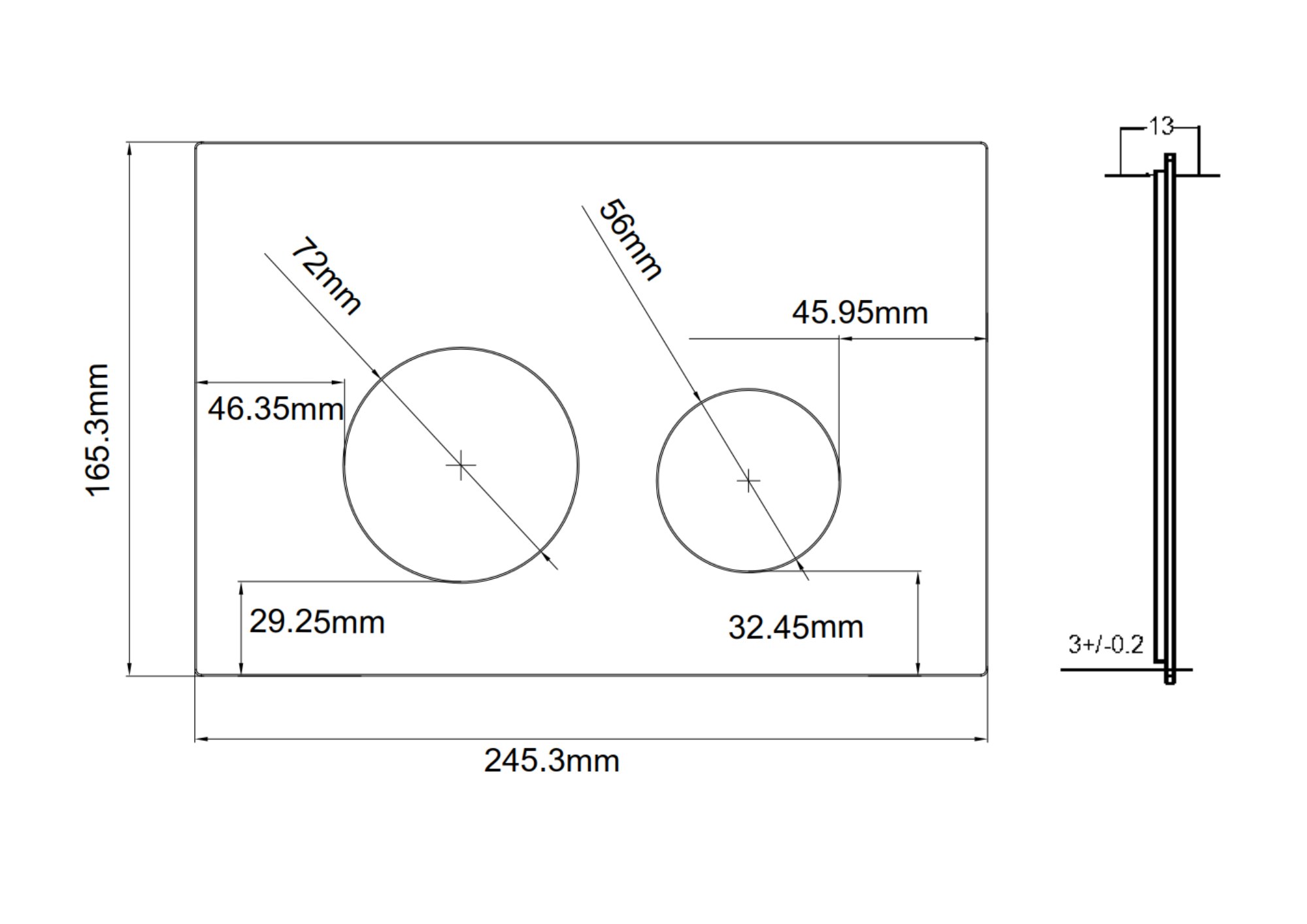 R&T In Wall Package - Houston Raised Height Pan, Inwall Cistern and Tyler Porcelain Button