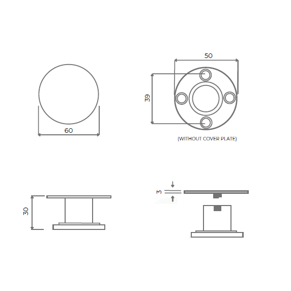 Master Rail 60mm Disk Hook - Brushed Gold