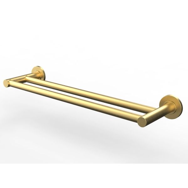 Master Rail 450mm Double Towel Rail - Brushed Gold