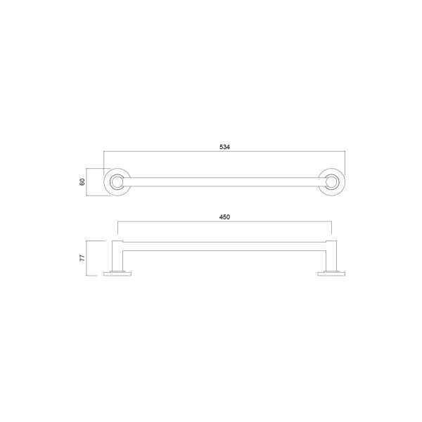 Master Rail 450mm Single Towel Rail - Matte Black
