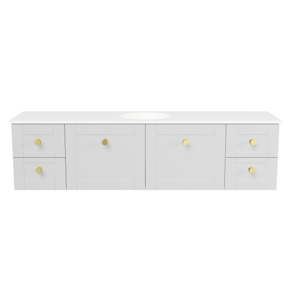 Timberline Victoria 1800mm Wall Hung Vanity, Single Bowl with Ceramic Basin