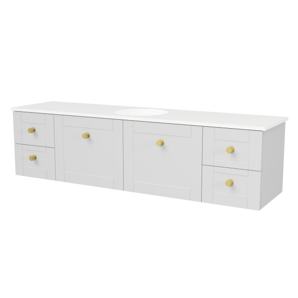 Timberline Victoria 1800mm Wall Hung Vanity, Single Bowl with Ceramic Basin
