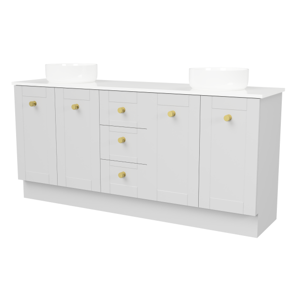 Timberline Victoria 1800mm Floor Standing Vanity, Double Bowl with Ceramic Basins