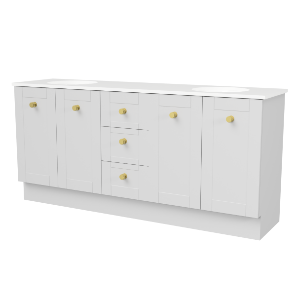 Timberline Victoria 1800mm Floor Standing Vanity, Double Bowl with Ceramic Basins