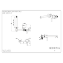 Bella Vista Mica Wall 180mm Basin / Bath Mixer Straight Spout - Matte Black (Seperate Backplate)