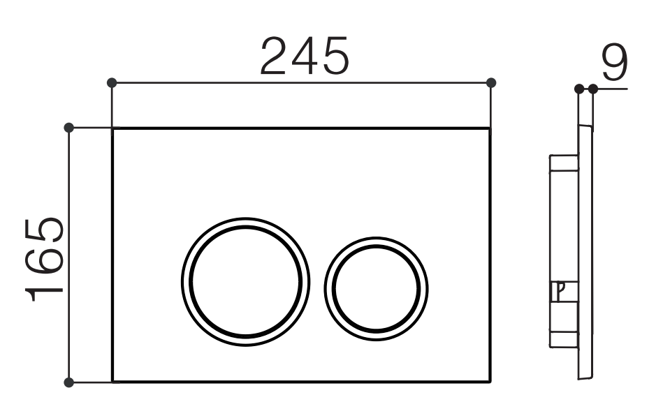 R&T In Wall Package - Rimini Rimless Pan, Inwall Cistern and Waze Round Button