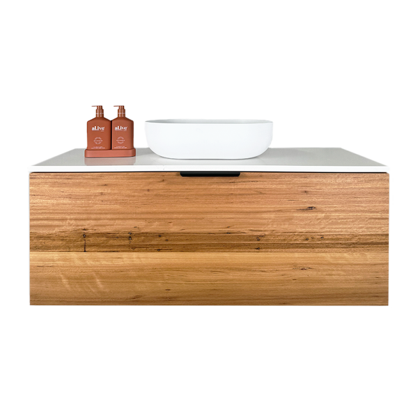 FABF Zoe Timber Veneer Vanity 1200mm Vanity, Blackbutt / Add Top + Basin