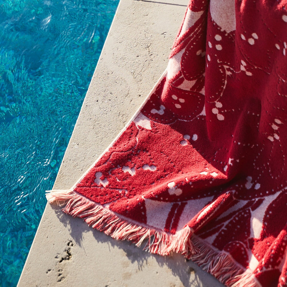 Bath Towels Lucia Bath Sheet - Crimson