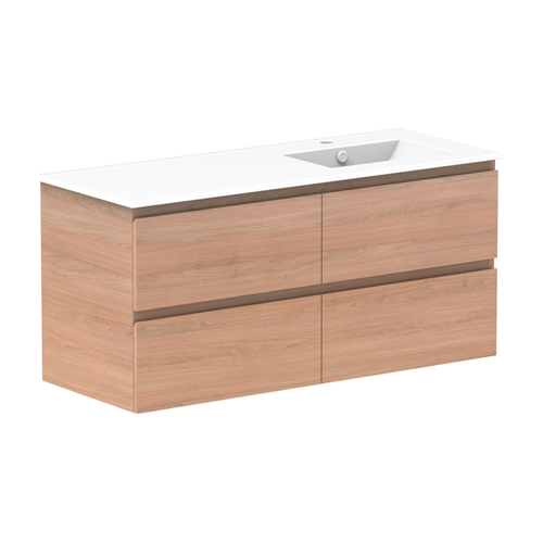 Glacier Lite Ceramic All-Drawer Twin Vanity, 1200mm - Bowl Options