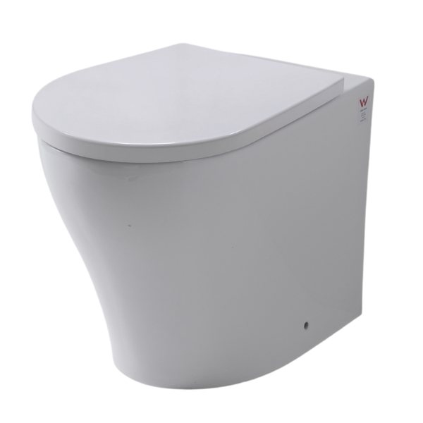 R&T In Wall Package - Houston Raised Height Pan, Inwall Cistern and Lexy Round Stainless Steel Button