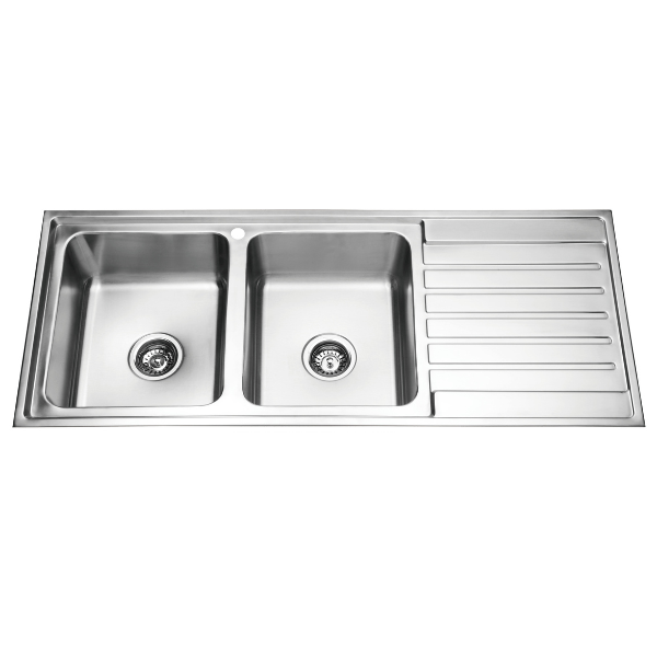 Laxa Square Sink 1200x500mm, Double Bowl with Drainer