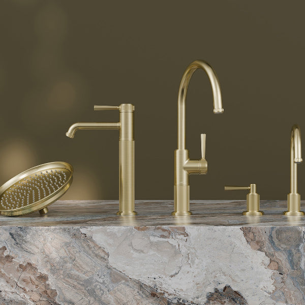 Phoenix Wiltern Sink Mixer 200mm, Brushed Gold image