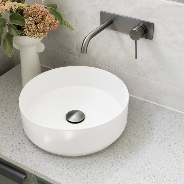 Phoenix SwitchMix Vivid Slimline SwitchMix Wall Basin / Bath Mixer Set 180mm Fit-Off Kit, Brushed Carbon image
