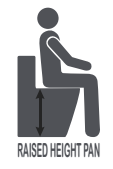 Summit Ambulant Raised Height Rimless Back To Wall Suite - White