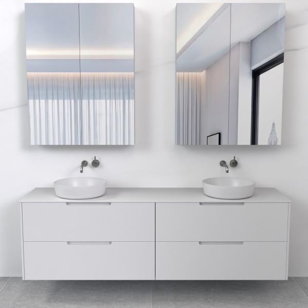 FABF Verona 1800mm Wall Hung Matte White Vanity, Add Top + Basin/s