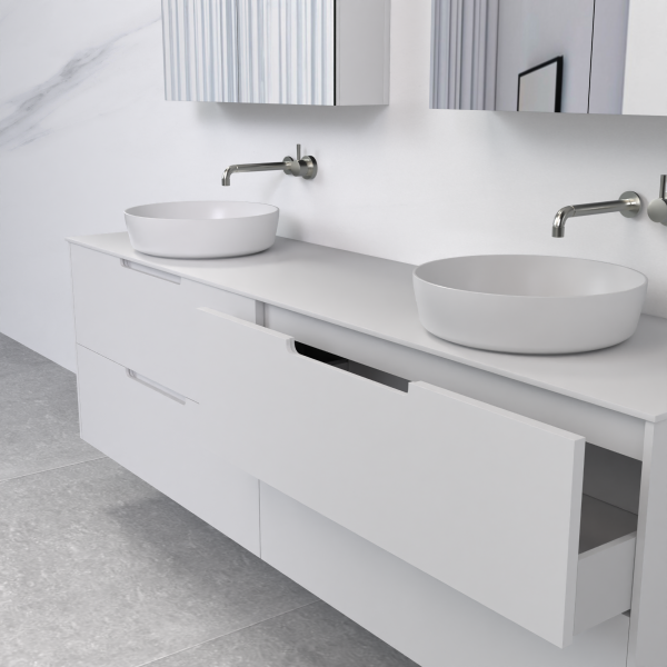 FABF Verona 1800mm Wall Hung Matte White Vanity, Add Top + Basin/s