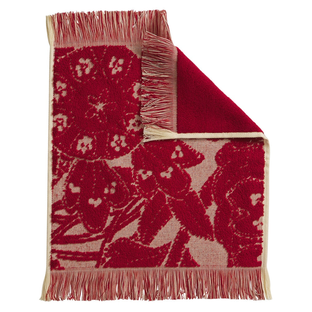 Washcloths Lucia Face Washer Set - Crimson
