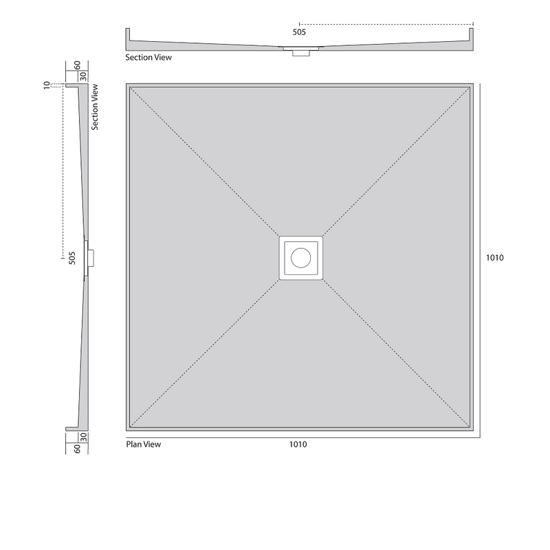 Universal Tile Over Shower Base with Smart Tile, Rear or Centre Waste