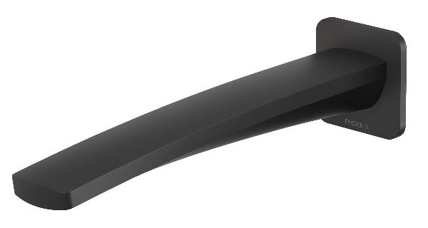 Phoenix Mekko Wall Bath Outlet 200mm - Matte Black OVERSTOCK