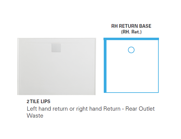 Marbletrend New Flinders Rear Outlet, Shower Base 900x900 / 1220x900