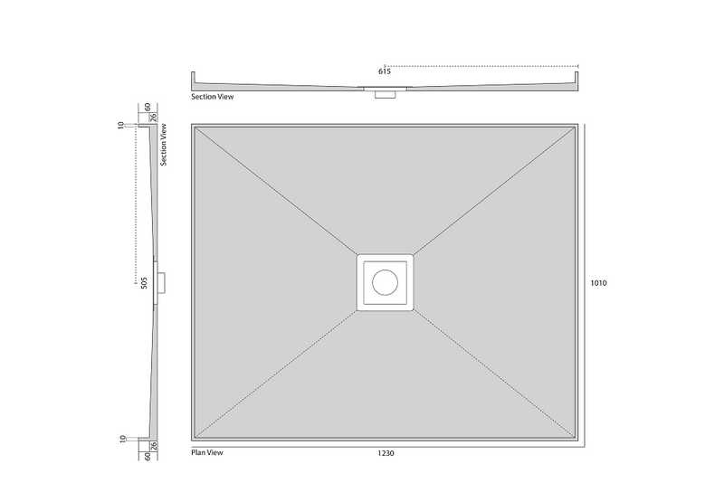 Universal Tile Over Shower Base with Smart Tile, Rear or Centre Waste