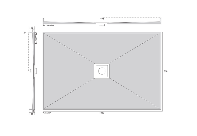 Universal Tile Over Shower Base with Smart Tile, Rear or Centre Waste