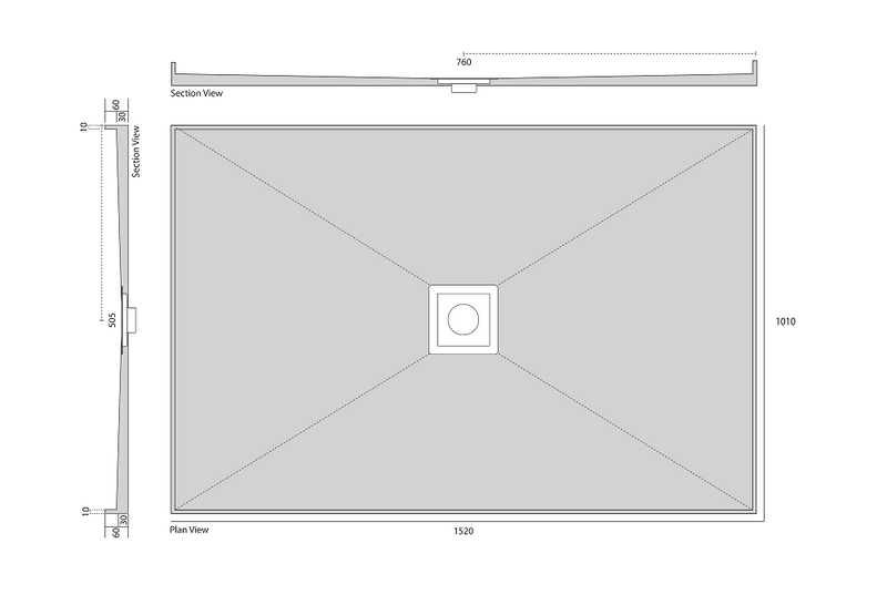 Universal Tile Over Shower Base with Smart Tile, Rear or Centre Waste