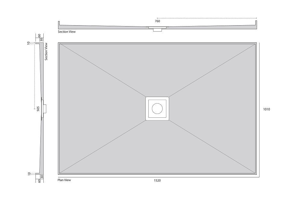 Universal Tile Over Shower Base with Smart Tile, Rear or Centre Waste