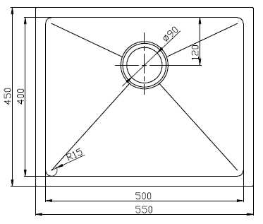Tokyo Square Undermount Single Bowl Sink 550mm