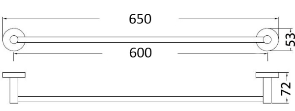 Mait Single Towel Rail - 600mm