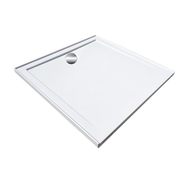 SMC 900X900 Showerbase White Rear Outlet