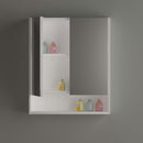 Stora 600mm Mirrored Shaving Cabinet with Undershelf - White
