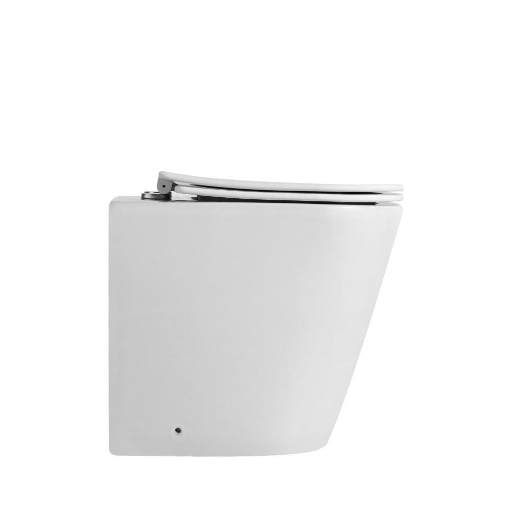 Fairfield Rimless Wall Faced Pan and Seat - White