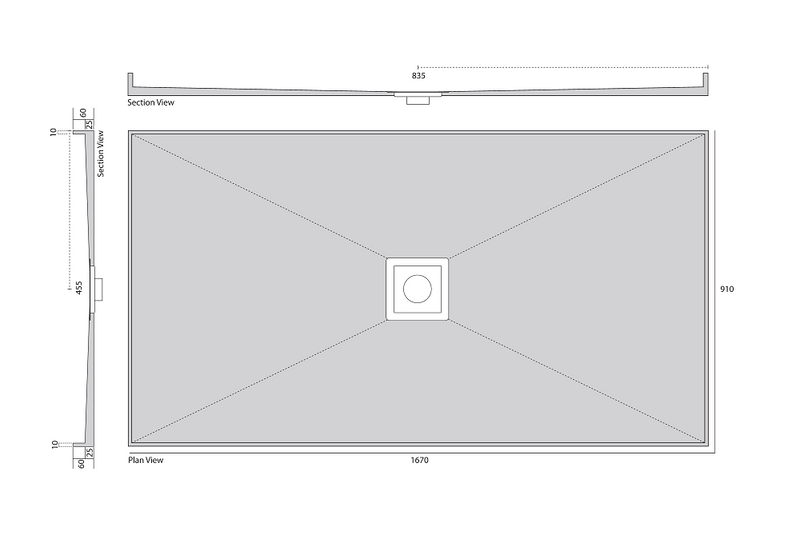 Universal Tile Over Shower Base with Smart Tile, Rear or Centre Waste