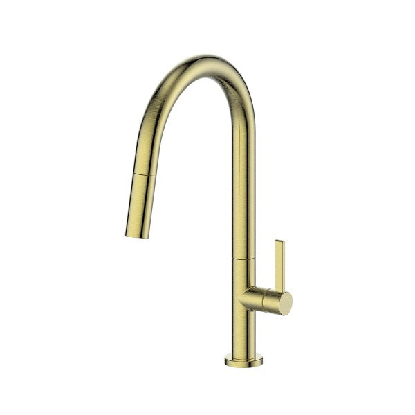 Greens Luxe Pull Down Sink Mixer - Brushed Brass