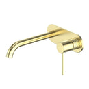 183025216 Textura Wall Basin-Bath Mixer with Faceplate Brushed Brass