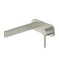 Greens Glint Wall Basin Mixer w/ Backplate - Brushed Nickel