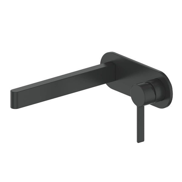 Greens Glint Wall Basin Mixer w/ Backplate - Matte Black