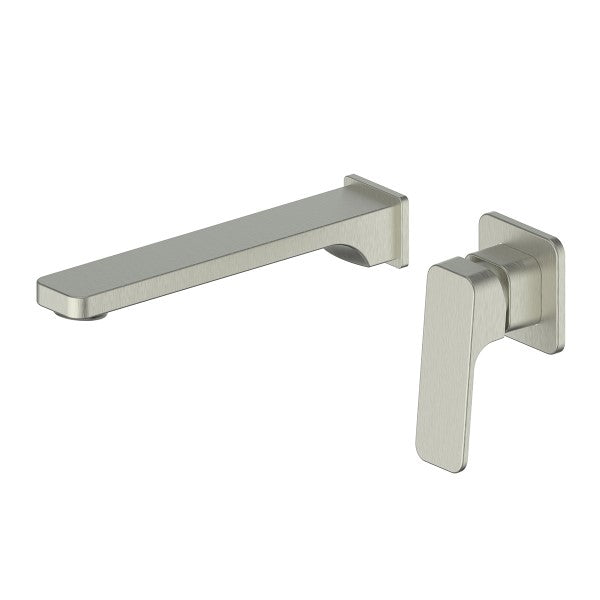 Greens Swept Wall Basin Mixer Set - Brushed Nickel