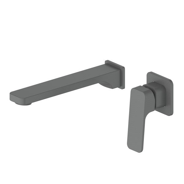 Greens Swept Wall Basin Mixer Set - Gunmetal Grey